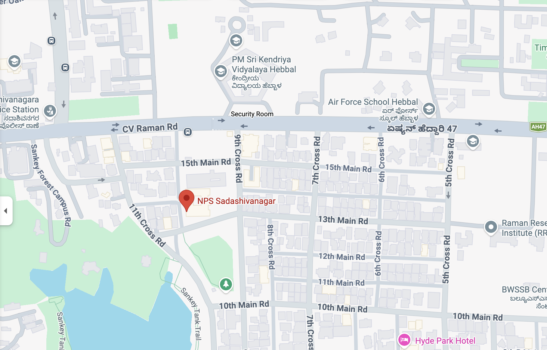 Map of NPS Sadashivanagar